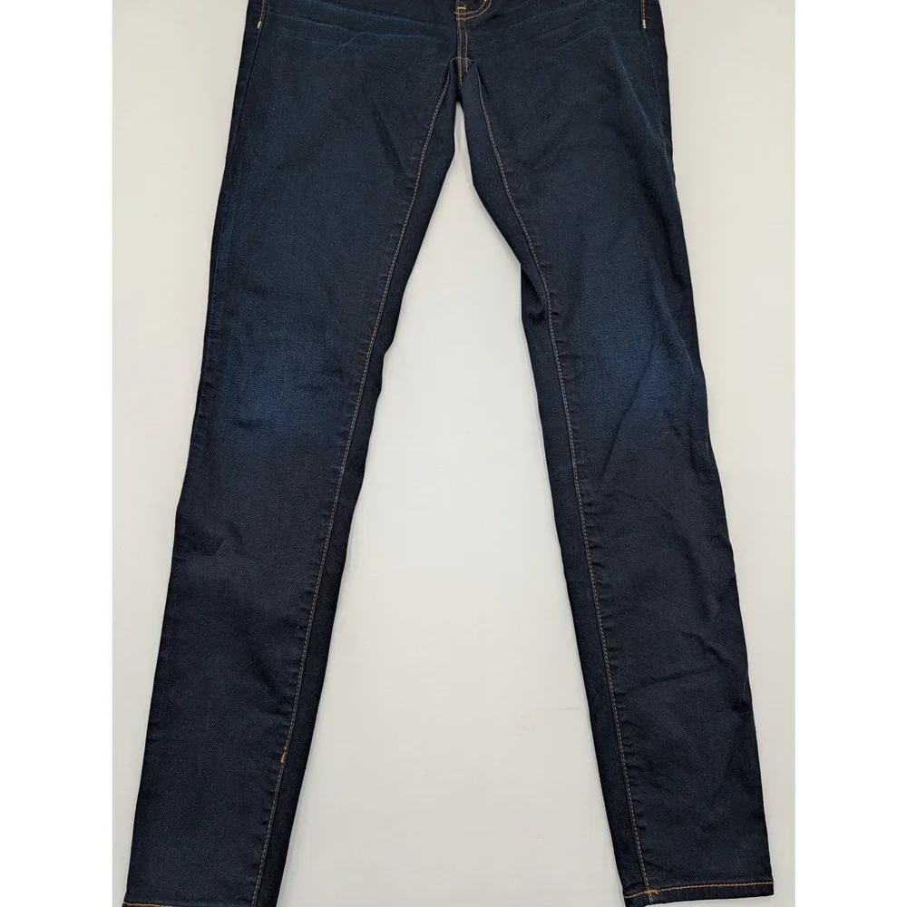American Eagle Super Stretch Jeggings Dark Wash Indigo Low Rise Size 4 Long EUC